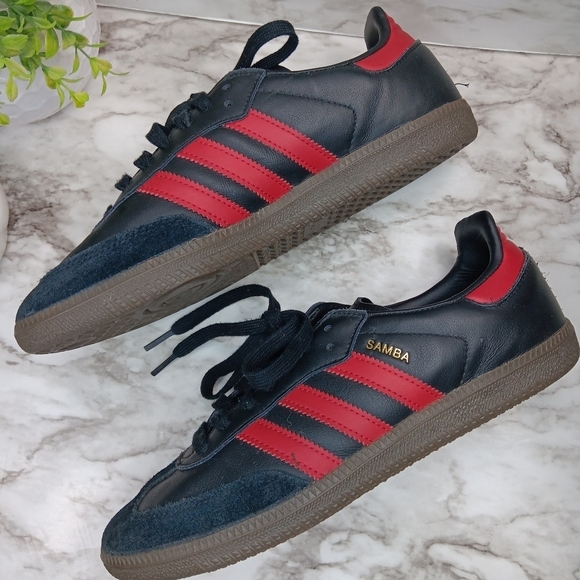 ADIDAS Samba Team Manchester United Sneakers Shoes Men's Size 7.5 Black - Picture 4 of 13